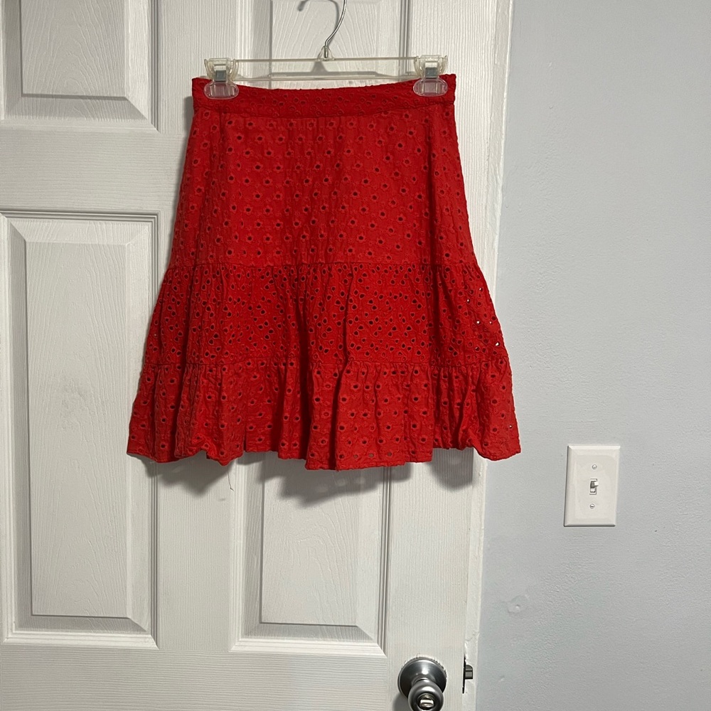 Eyelet mini skirt